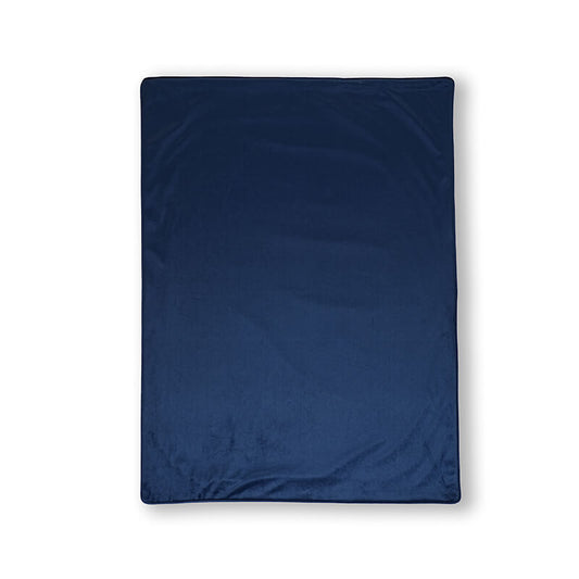 Solid navy blue Paw Story blanket with soft plush fabric, cozy and comfortable blanket for pets, suitable for sofa, bed, or floor use