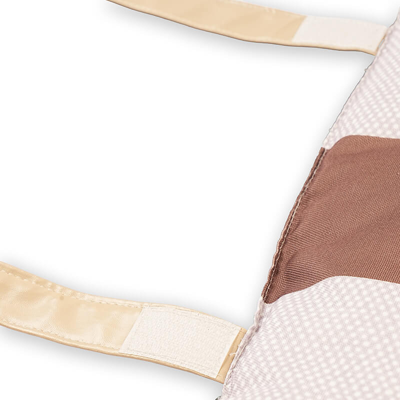 Close-up view of Sniffy travel mat straps showing secure fastening and durable stitching, designed for easy carrying and convenient travel with pets